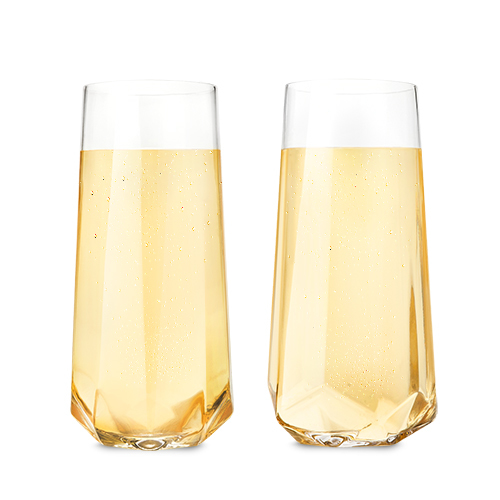 Crytal Faceted Champagne Flutes