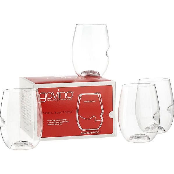 govino acrylic stemless wine glass set of 4