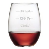How was your day stemless wine glass