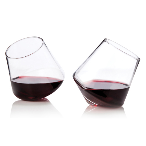 Crystal Rolling Stemless Wine Glasses