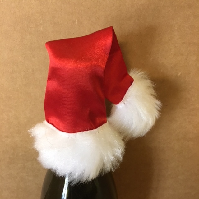 Santa Hat Topper for Wine Bottle