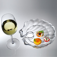 Shell wine glass holder plate
