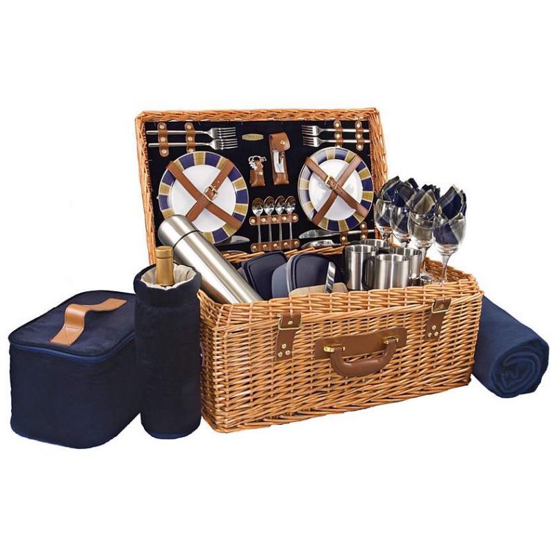 Windsor Picnic Basket with Wine Service for Four