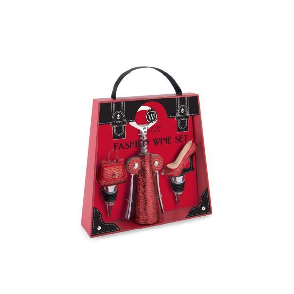 Wine Accessory Toolkit Red Glitter Fashion Wine Set