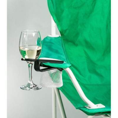 Wine glass holder for a chair