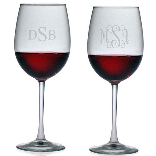 Monogrammed Wine Glass Set of 4